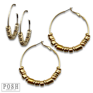 Hoop earring with moveable beads, last call