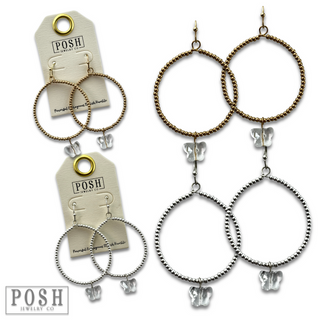 Butterfly drop charm earring