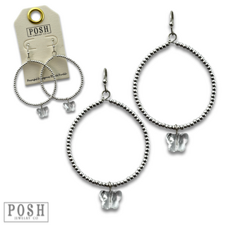 Butterfly drop charm earring, last call