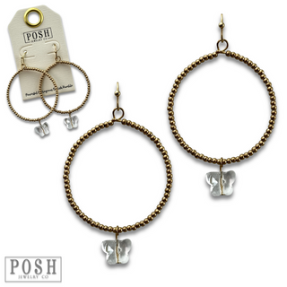 Butterfly drop charm earring