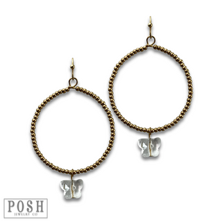 Butterfly drop charm earring, last call
