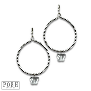 Butterfly drop charm earring, last call