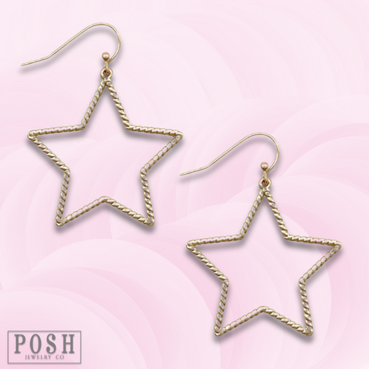 Twist texture star earring, last call