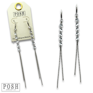 Chain earring with crystal beads, last call