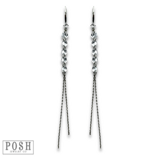 Chain earring with crystal beads, last call