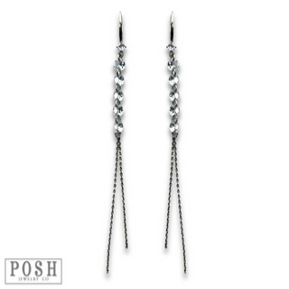 Chain earring with crystal beads, last call