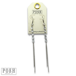 Chain earring with crystal beads, last call