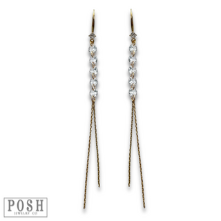 Chain earring with crystal beads, last call
