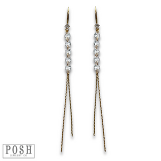 Chain earring with crystal beads, last call