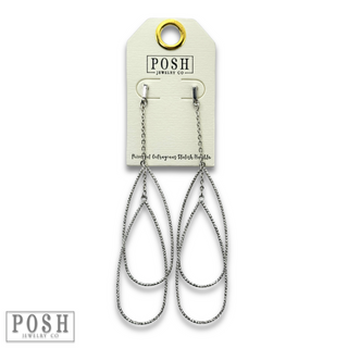Gold chain and double teardrop post earring, last call