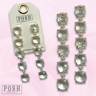 Round rhinestone drop earring, last call