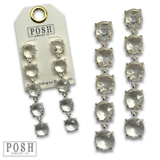 Round rhinestone drop earring, last call