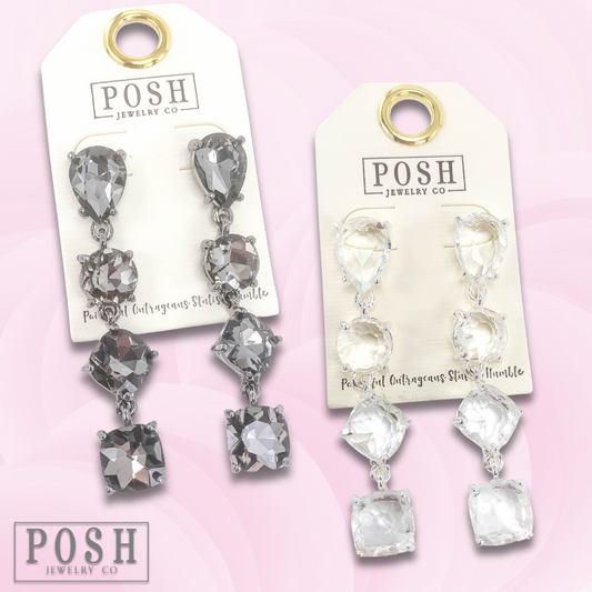 Variety shape rhinestone earring, last call