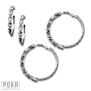 Oval rhinestone hoop earring, last call