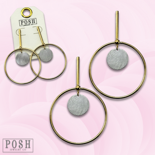Gold bar and silver disc earring, last call