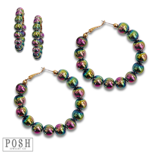 Bead hoop earring