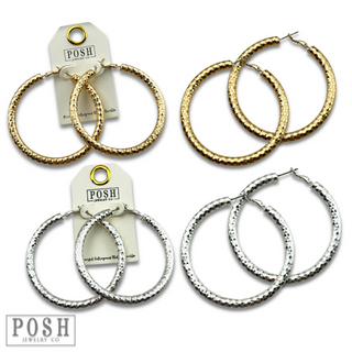Etched hoop earring