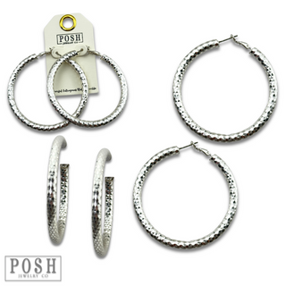 Etched hoop earring