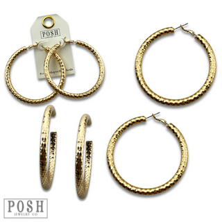 Etched hoop earring