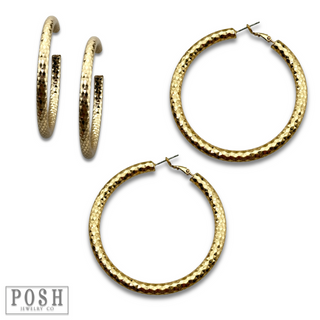 Etched hoop earring