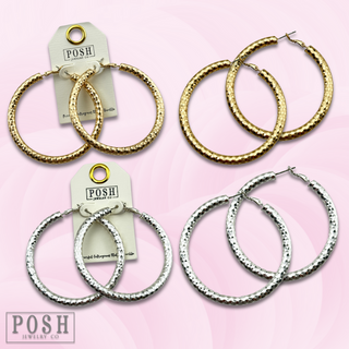 Etched hoop earring