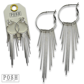 Hoop earring with metal fringe - LC