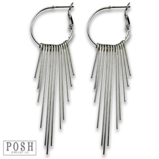 Hoop earring with metal fringe - LC
