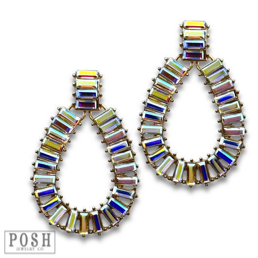 Rhinestone teardrop earring