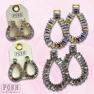 Rhinestone teardrop earring