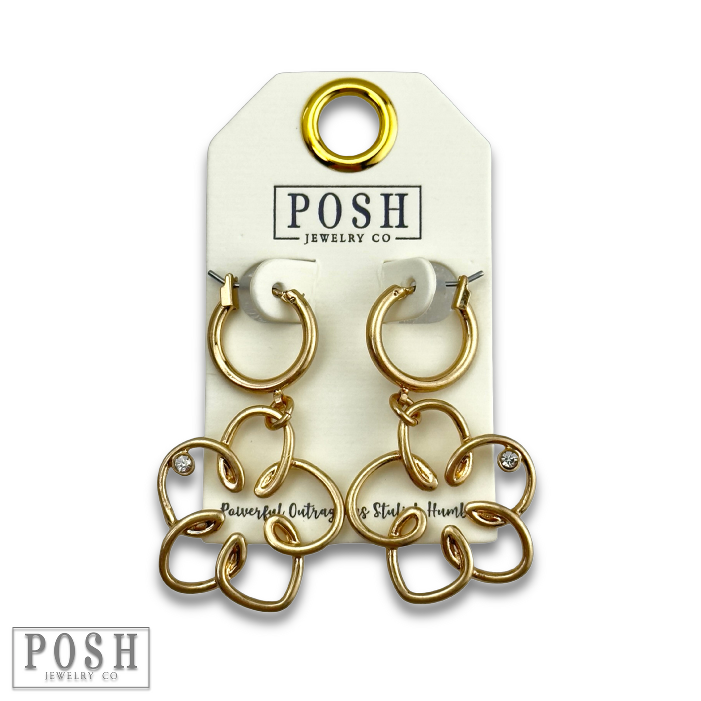 Wire flower hoop earring