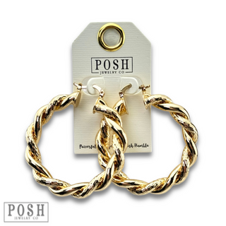 Twisted metal hoop earring