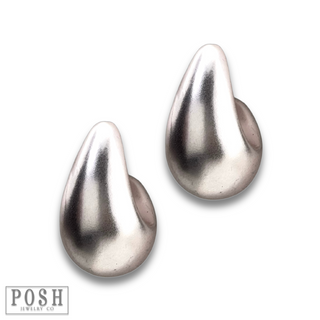 Matte finish raindrop post earring