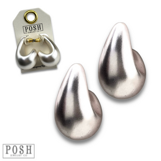 Matte finish raindrop post earring