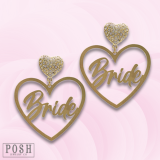 Bride heart earring