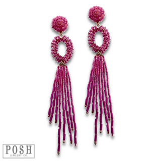 Bead fringe earring