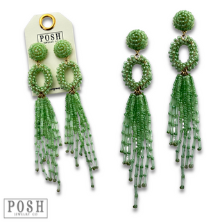 Bead fringe earring
