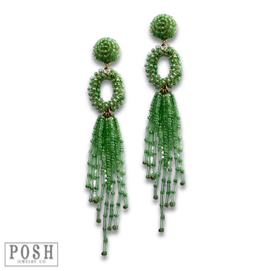 Bead fringe earring