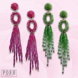 Bead fringe earring