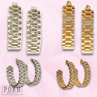 Watch band hoop earring