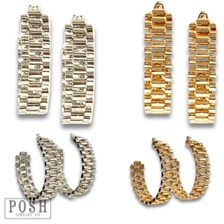 Watch band hoop earring