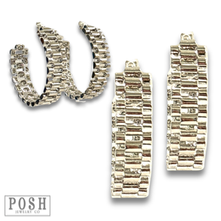 Watch band hoop earring