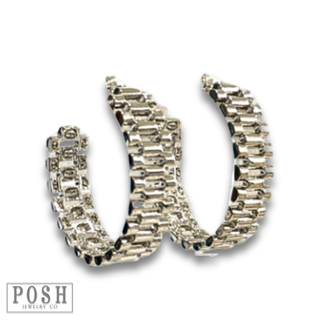 Watch band hoop earring