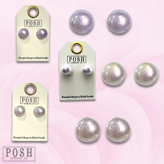 Iridescent pearl bead earring