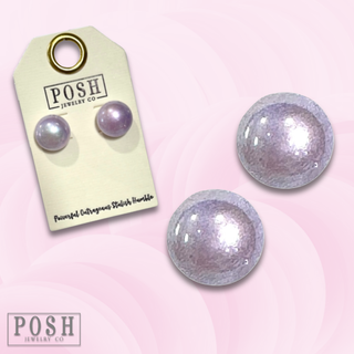 Iridescent pearl bead earring