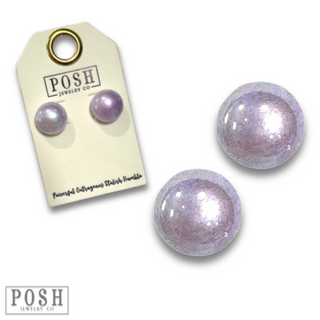 Iridescent pearl bead earring