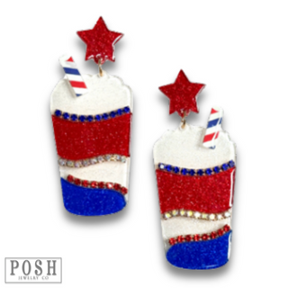 Patriotic soda earring