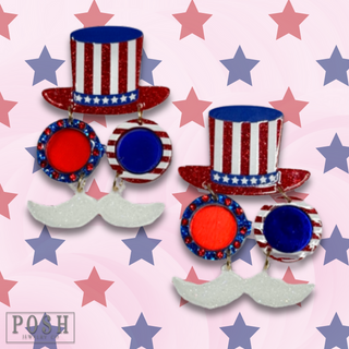 Uncle Sam patriotic earring