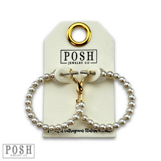 Round bead hoop earring