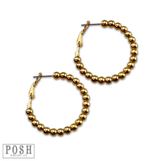 Round bead hoop earring