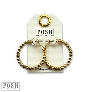 Round bead hoop earring